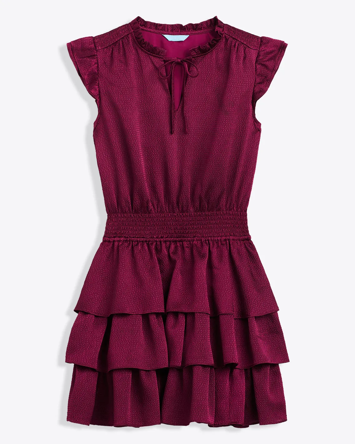 Alana Tiered Dress in Hammered Satin