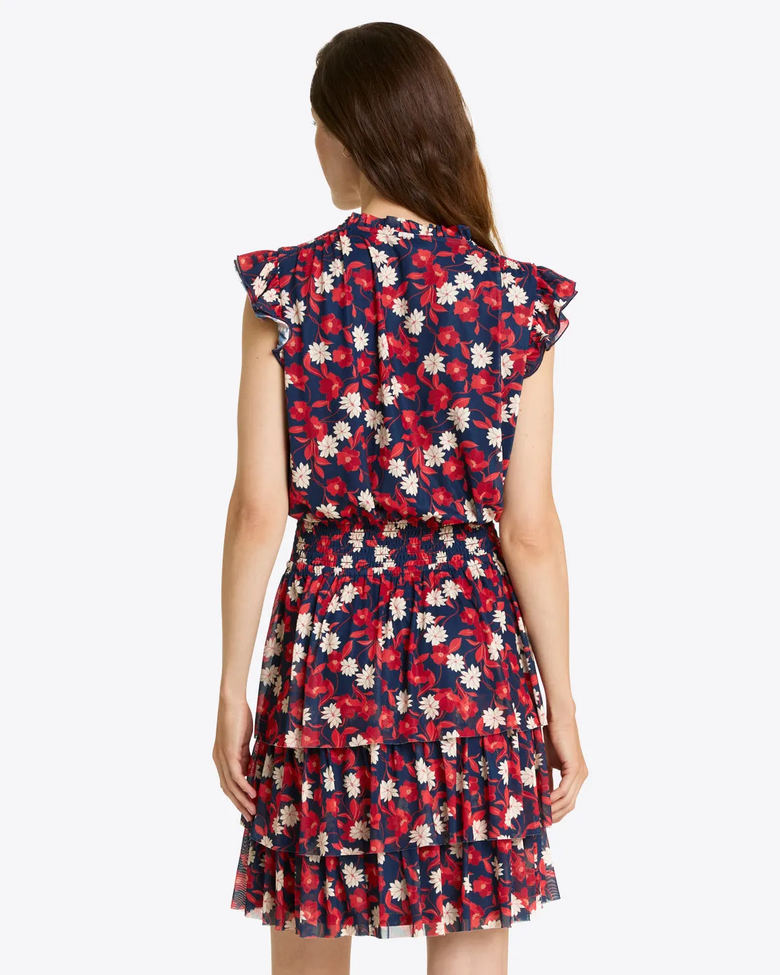 Alana Tiered Dress in Stretch Mesh