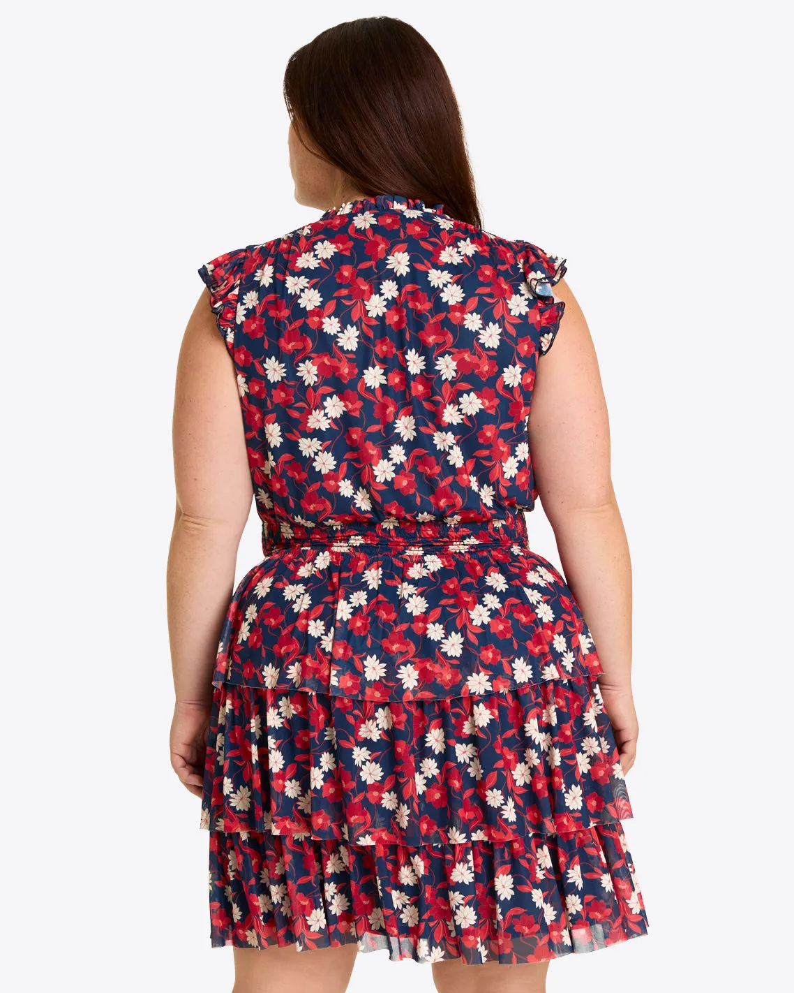 Alana Tiered Dress in Stretch Mesh