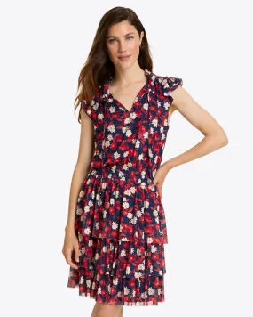 Alana Tiered Dress in Stretch Mesh