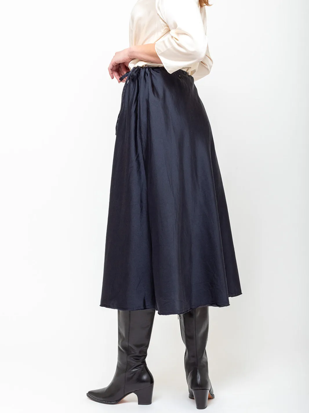 Bias Cut Skirt - Dark Navy