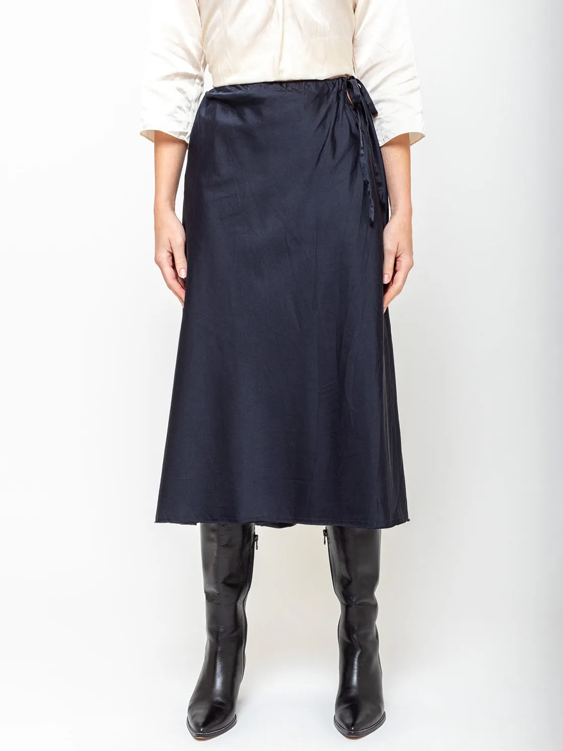 Bias Cut Skirt - Dark Navy