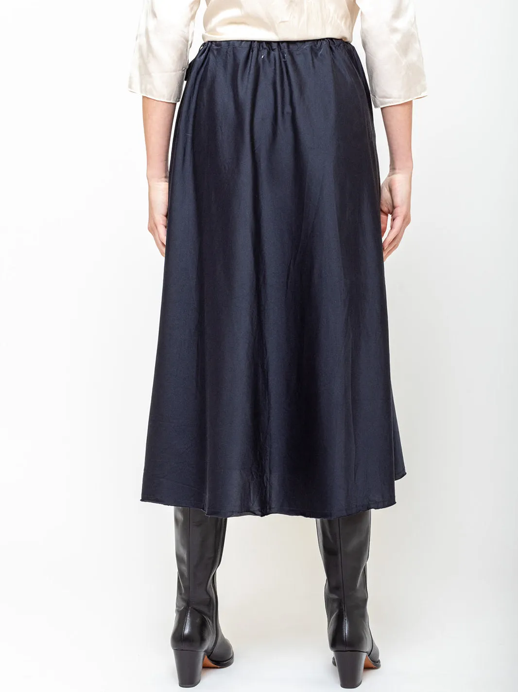 Bias Cut Skirt - Dark Navy