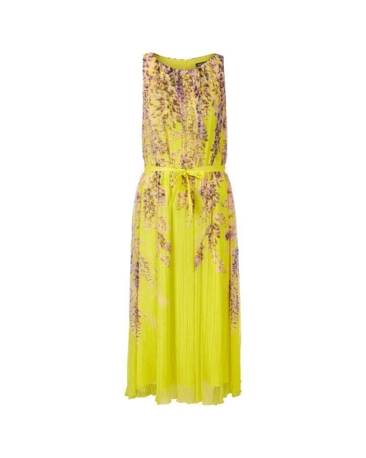 Fine Pleat Floral Print Dress