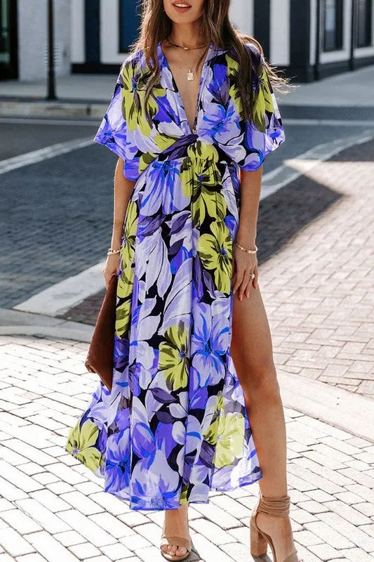 Floral Midi Slit Dress  *Online Only*