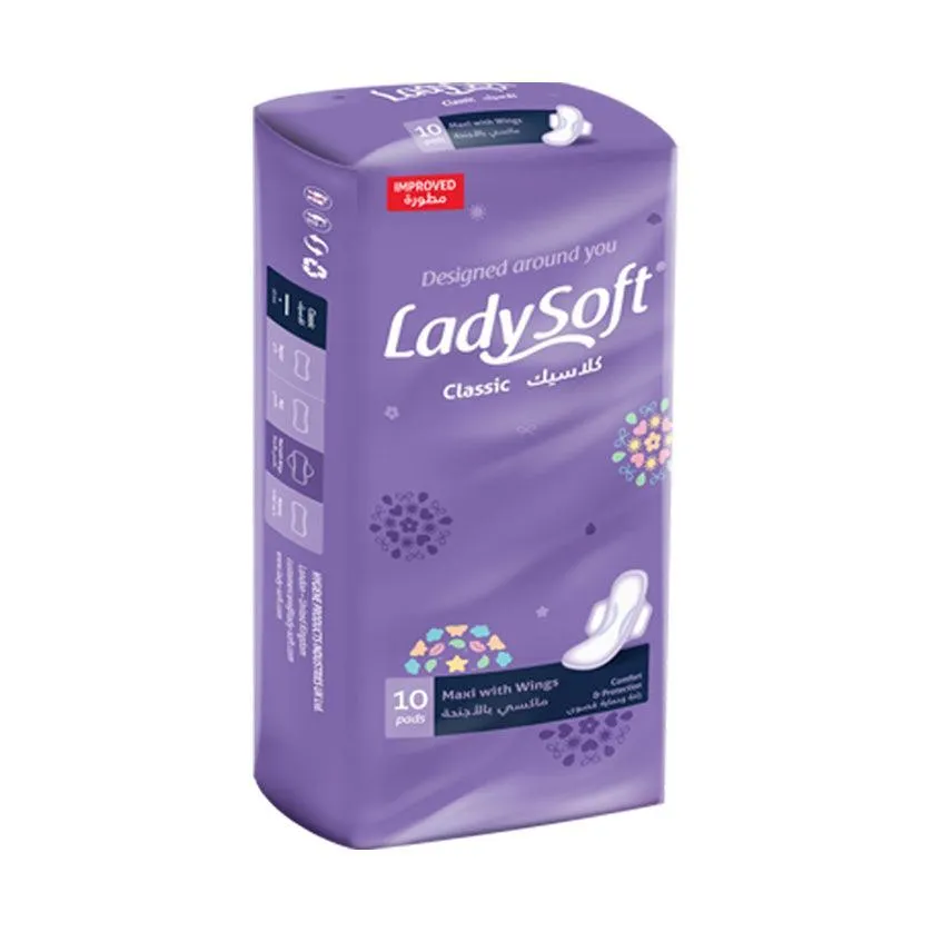 Lady Soft Premium Classic Pads Maxi With Wings - 10 Pads