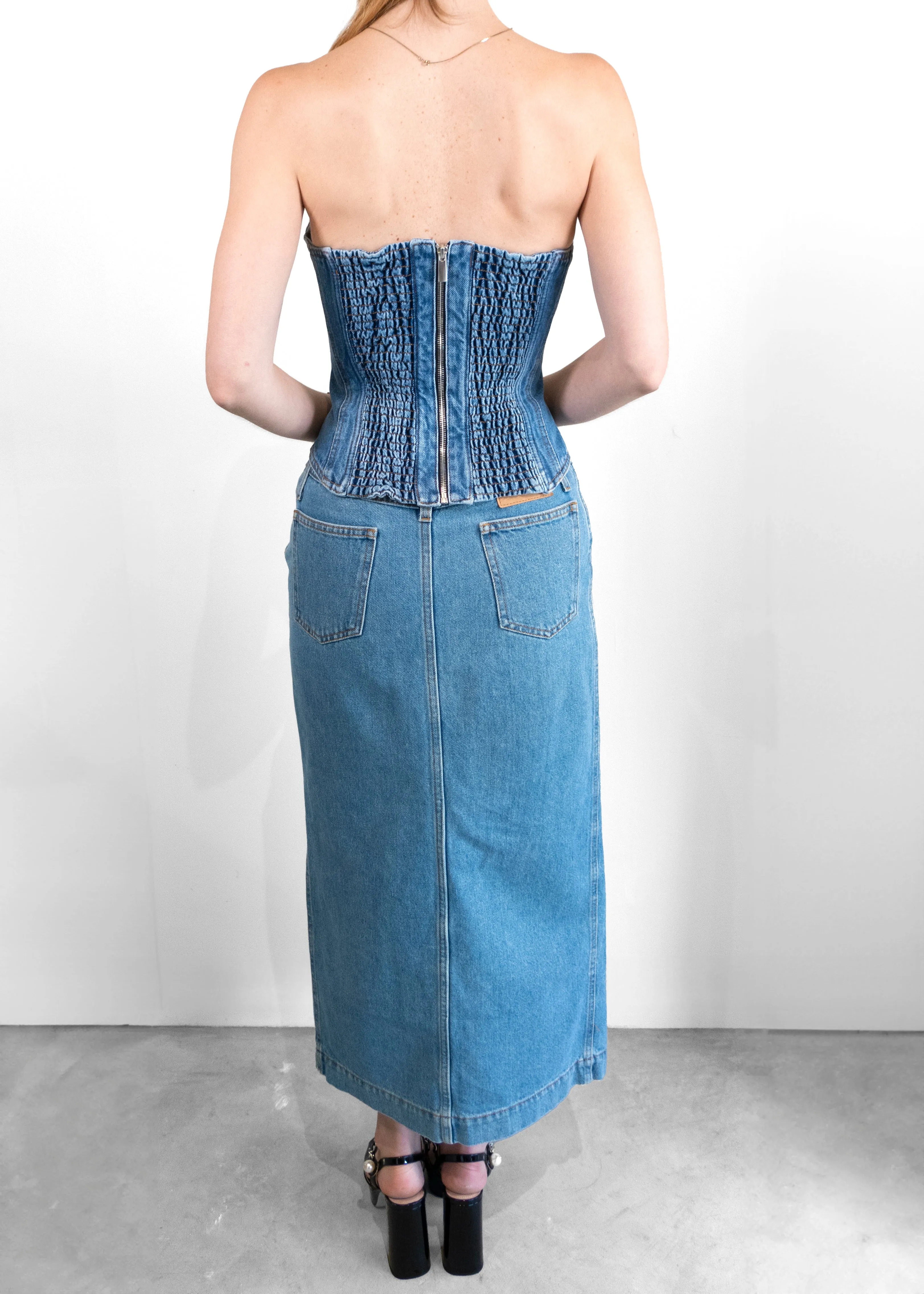 Magda Butrym Split Back Denim Set