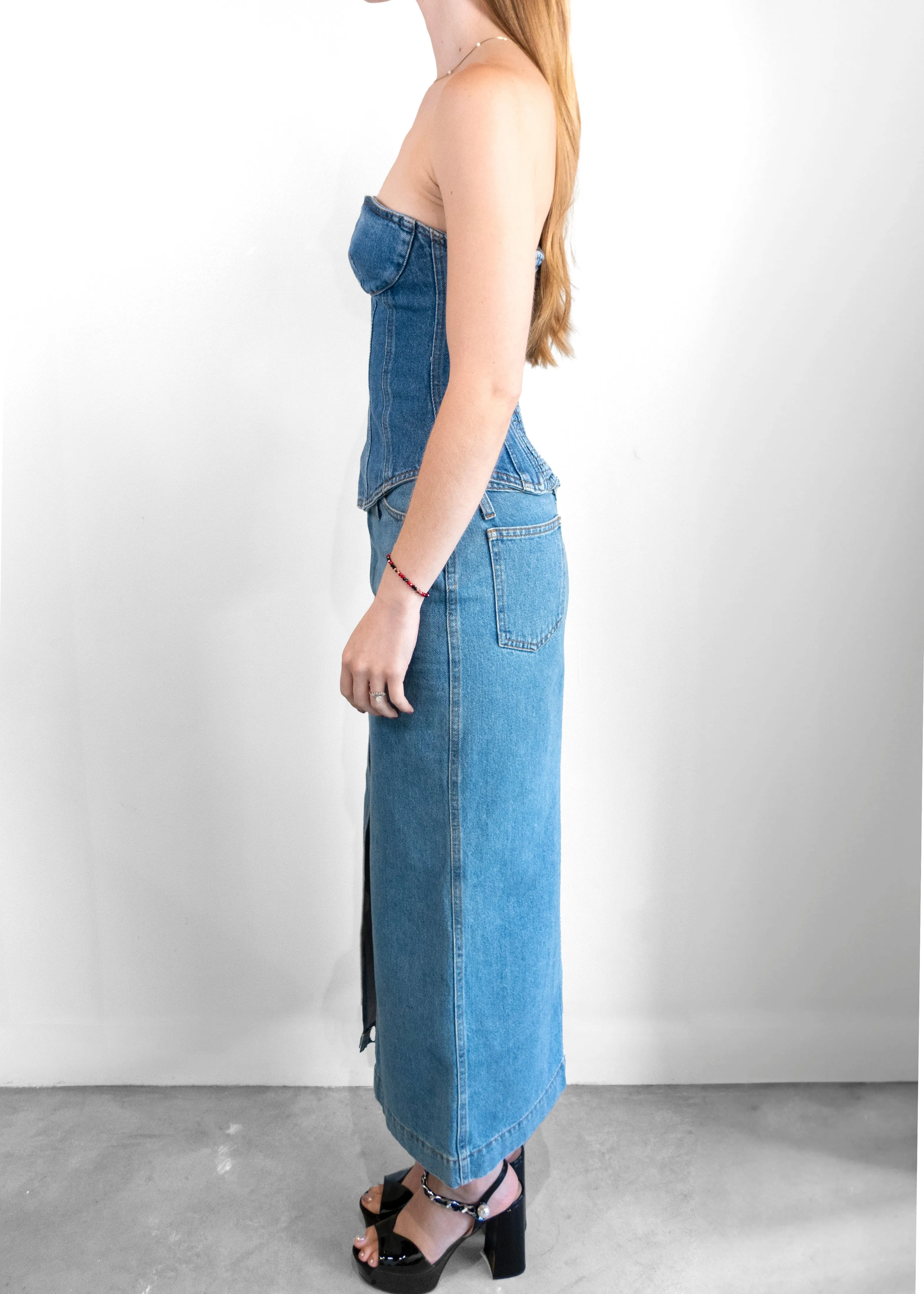 Magda Butrym Split Back Denim Set