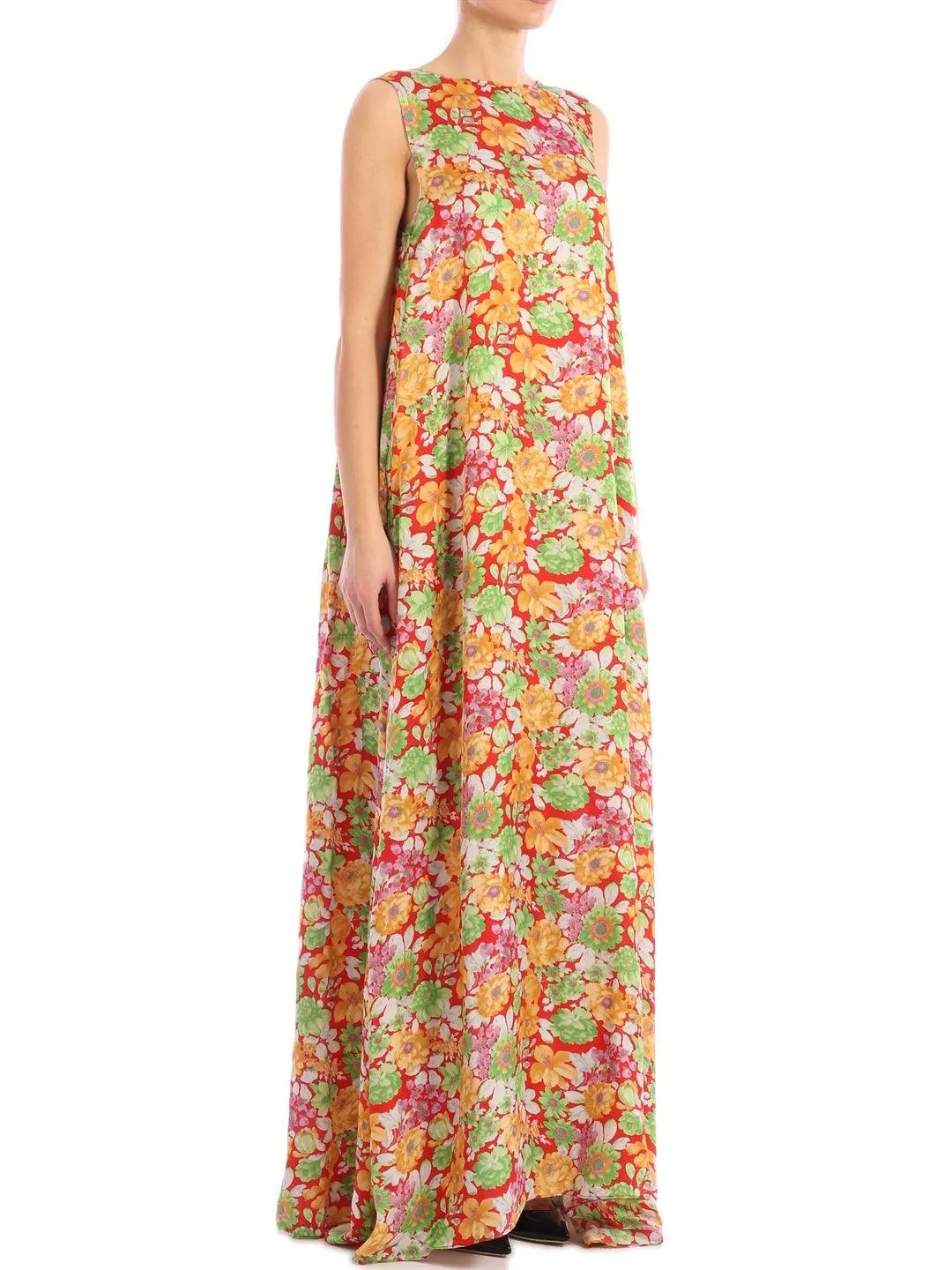 Plan C Floral Print Maxi Dress