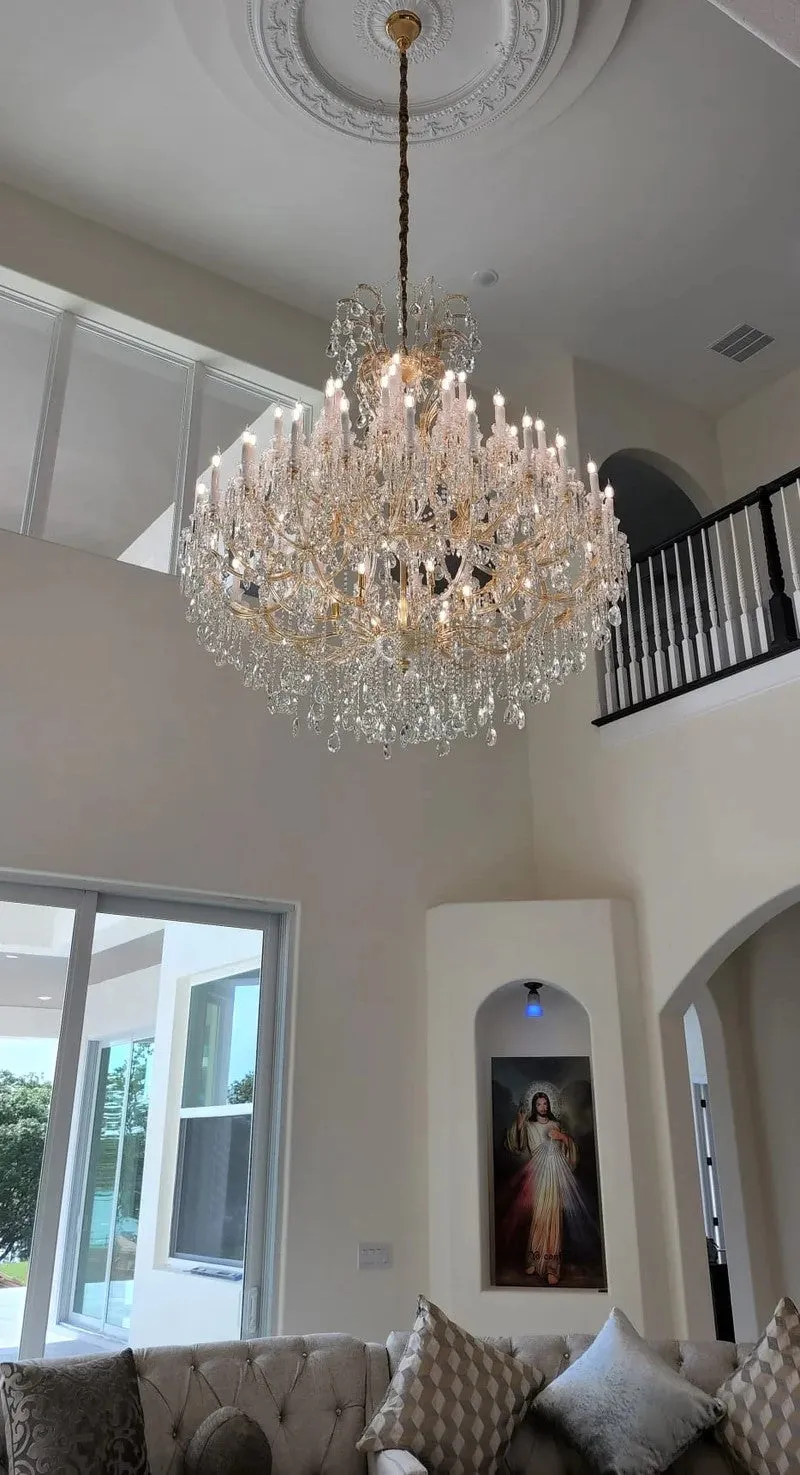 Rylight 66-Light Oversized Classic Candle Crystal Chandelier
