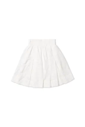 SAMPLE - Smocked Waist Skirt - White Embroidery