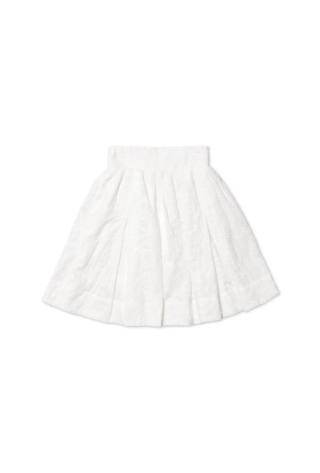 SAMPLE - Smocked Waist Skirt - White Embroidery
