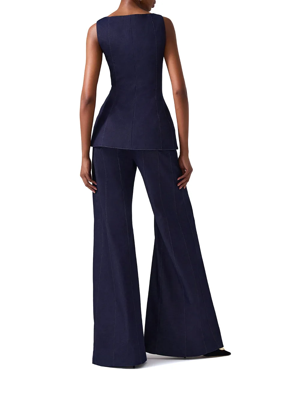 Zip-Front Denim Top